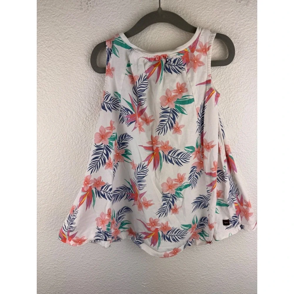 Tea Collection Kids Girls White Floral Tropical‎ Print Sleeveless Dress Size 3